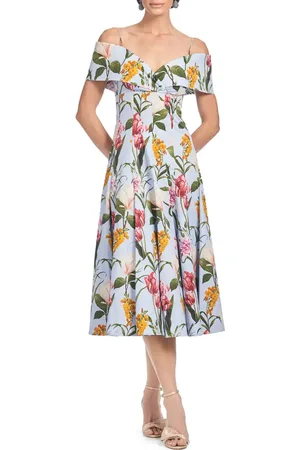 Sachin & Babi Minnie Floral Portrait Collar Cocktail Dress in at Nordstrom, Size 0