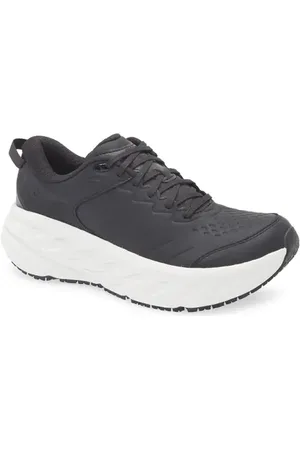 Hoka One One Bondi SR Water Resistant Sneaker in Carbon Black /White at Nordstrom, Size 7