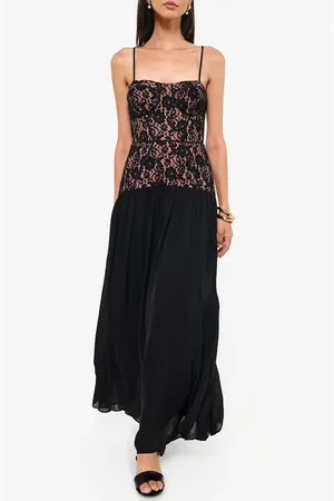 CAMI Corsica Lace & Stretch Crepe Corset Gown in at Nordstrom, Size 2