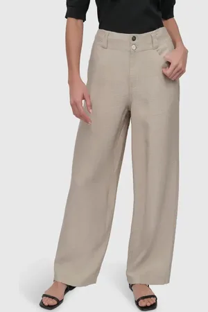 DKNY Crinkle High Waist Wide Leg Pants in at Nordstrom, Size 0
