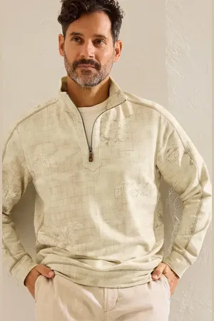 Tommy Bahama Ben & Terry Tropic Half Zip Pullover in at Nordstrom, Size X-Large
