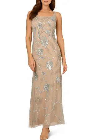 Adrianna Papell Beaded Floral Mermaid Gown in at Nordstrom, Size 14