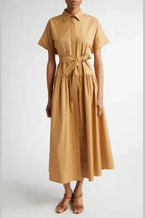 Max Mara Agoraio Cotton Belted Shirtdress in at Nordstrom, Size 8