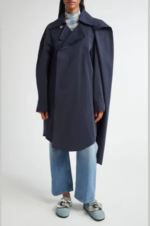 J.W.Anderson Asymmetric Cotton Twill Cape Trench Coat in at Nordstrom, Size 4 Us