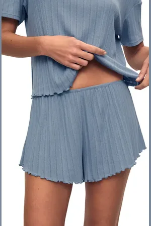 Eberjey Pointelle Rib Pajama Shorts in at Nordstrom, Size Medium