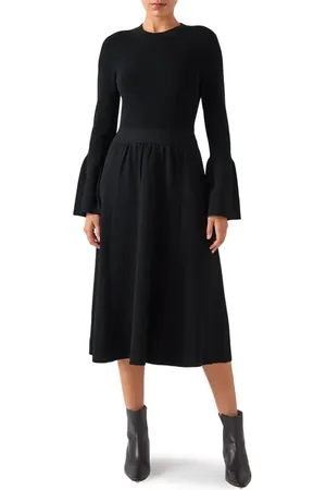 LK Bennett Marim Spot Long Sleeve Ponte Midi Dress in at Nordstrom, Size 6 Us