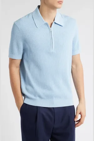 NN.07 Hansie 6600 Organic Cotton Quarter Zip Sweater Polo in at Nordstrom, Size X-Large