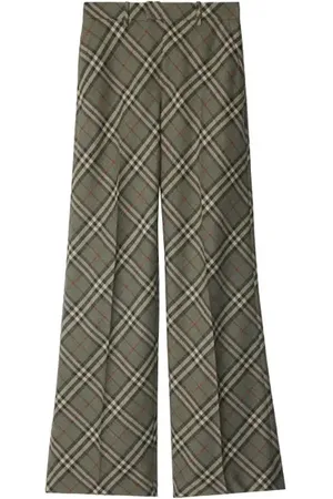 Burberry Check Wool Tailored Trousers in at Nordstrom, Size 8