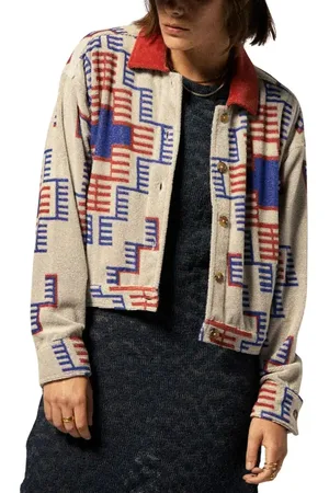 Brixton Trail Terry Crop Trucker Jacket in at Nordstrom, Size Medium