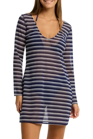 SEA LEVEL Biarritz Long Sleeve Mesh Cover-Up Dress in at Nordstrom, Size Small