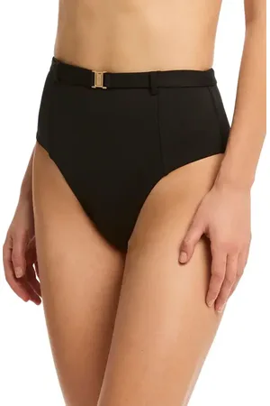 SEA LEVEL Lattice Retro Belted High Waist Bikini Bottoms in at Nordstrom, Size 6