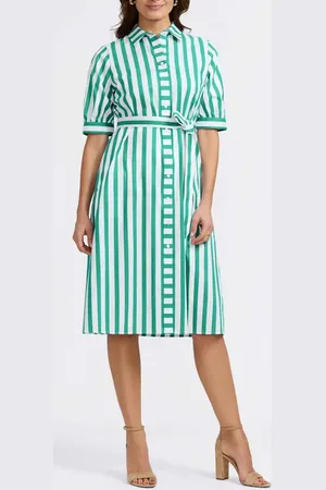 Foxcroft Esther Stripe Shirtdress in at Nordstrom, Size X-Small