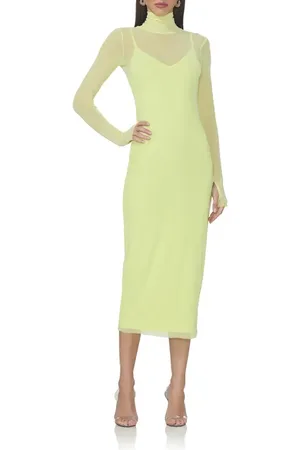 AFRM Shailene Turtleneck Long Sleeve Mesh Dress in at Nordstrom, Size X-Small