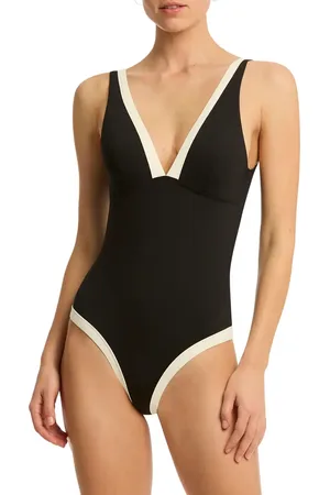 SEA LEVEL Border One-Piece Swimsuit in at Nordstrom, Size 8