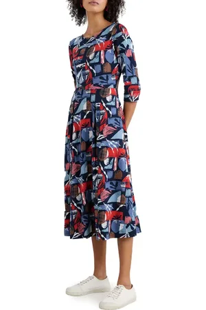 Seasalt Cornwall Wild Bouquet Stretch Organic Cotton Midi Dress in at Nordstrom, Size 14 Us