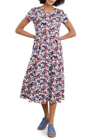 Seasalt Cornwall Veronica Print Stretch Organic Cotton Midi Dress in at Nordstrom, Size 10 Us