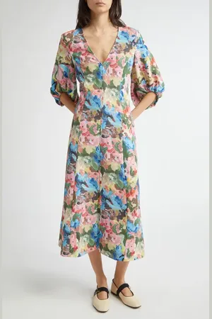 STINE GOYA Floral Midi Dress in at Nordstrom, Size X-Small