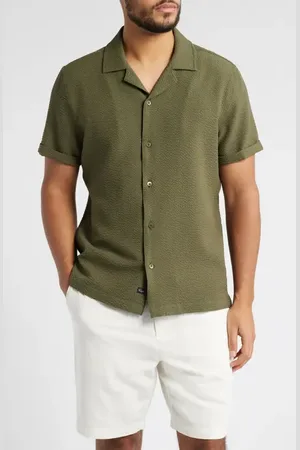Rails Amalfi Short Sleeve Seersucker Button-Up Shirt in at Nordstrom, Size Medium