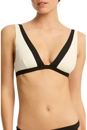 SEA LEVEL Border Plunge Bikini Top in at Nordstrom, Size 10