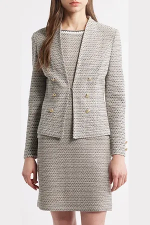 Ming Wang X Tanya Foster Tailored Fit Tweed Jacket in at Nordstrom, Size X-Small