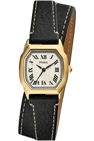 Fossil Harlow Double Wrap Leather Strap Watch, 27mm in at Nordstrom