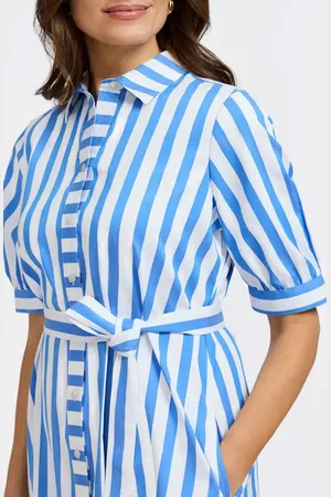 Foxcroft Esther Stripe Shirtdress in at Nordstrom, Size X-Large