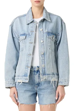 BLANK NYC Distressed Oversize Denim Trucker Jacket in at Nordstrom, Size Medium