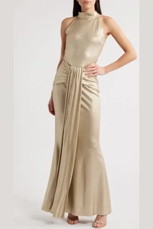 CHIARA BONI Loowin Splendid Metallic Mermaid Gown in at Nordstrom, Size 14 Us