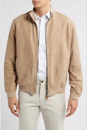 CANALI Ultrasoft Suede Bomber Jacket in at Nordstrom, Size 42 Us
