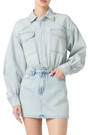 BLANK NYC Long Sleeve Denim Minidress in at Nordstrom, Size X-Small