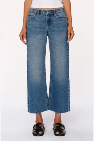 DL1961 Drue Raw Hem Low Rise Ankle Straight Leg Jeans in at Nordstrom, Size 25