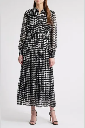 ELIE TAHARI The Rue Dot Print Long Sleeve Dress in at Nordstrom, Size 2