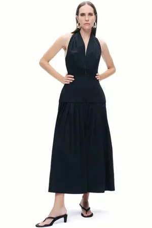 Nocturne Halter Neck Maxi Dress in at Nordstrom, Size Large