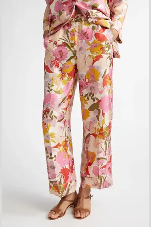 Max Mara Leda Floral Silk Pants in at Nordstrom, Size 4