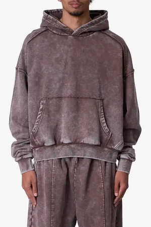 Mnml Frayed Seam Acid Wash Cotton Fleece Hoodie in at Nordstrom, Size Medium