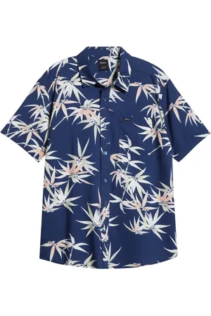 RVCA Morning Glory Floral Short Sleeve Button-Up Shirt in at Nordstrom, Size Medium