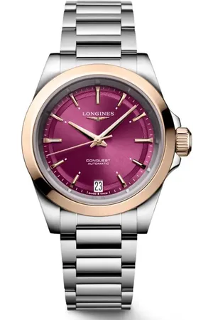 Longines Conquest 18K Gold Bezel Automatic Bracelet Watch, 34mm in at Nordstrom