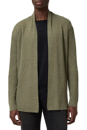 AllSaints Mode Merino Wool Shawl Collar Cardigan in at Nordstrom, Size Medium