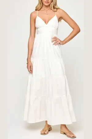 L*Space Laina Tiered Cotton Poplin Cover-Up Maxi Dress in at Nordstrom, Size Medium
