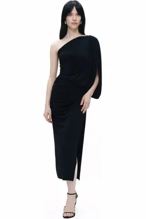 Nocturne Draped Detail Maxi Dress in at Nordstrom, Size Medium