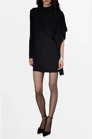 MANGO Luna Asymmetric Mock Neck Minidress in at Nordstrom, Size 6