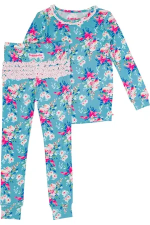 RuffleButts SoftSnooze Toddler Girls Ruffle Long Sleeve Pajama Set in at Nordstrom, Size 2T