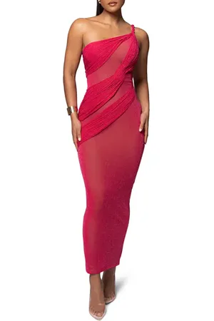 JLUXLABEL Alari One-Shoulder Sparkle Mesh Gown in at Nordstrom, Size Medium