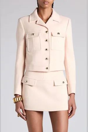 Tom Ford Compact Stretch Wool Crop Jacket in at Nordstrom, Size 2 Us