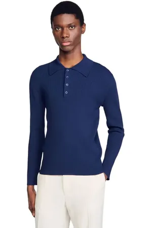Sandro Rib knit polo shirt in at Nordstrom, Size Medium