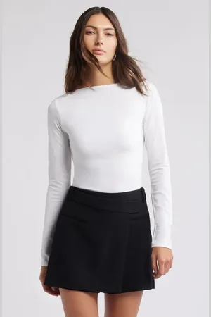 Open Edit Ballet Neck Long Sleeve T-Shirt in at Nordstrom, Size Small