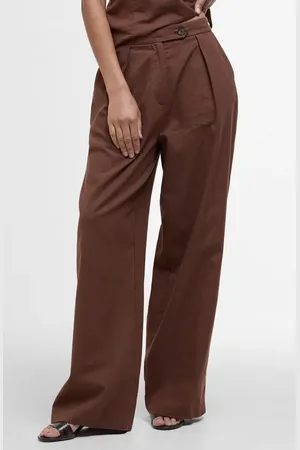 Barbour Lucy Pleated High Waist Cotton & Linen Pants in at Nordstrom, Size 10 Us