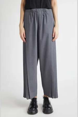 UNDERCOVER Pleated Panel Crop Straight Leg Pants in at Nordstrom, Size 2