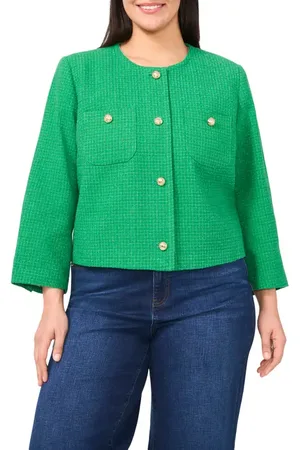 CE&CE Collarless Tweed Jacket in at Nordstrom, Size 22W