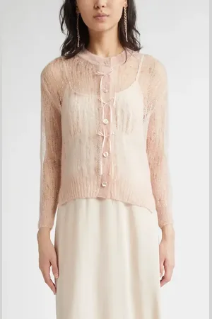 Simone Rocha Crop Superkid Mohair & Merino Wool Blend Cardigan in at Nordstrom, Size Medium